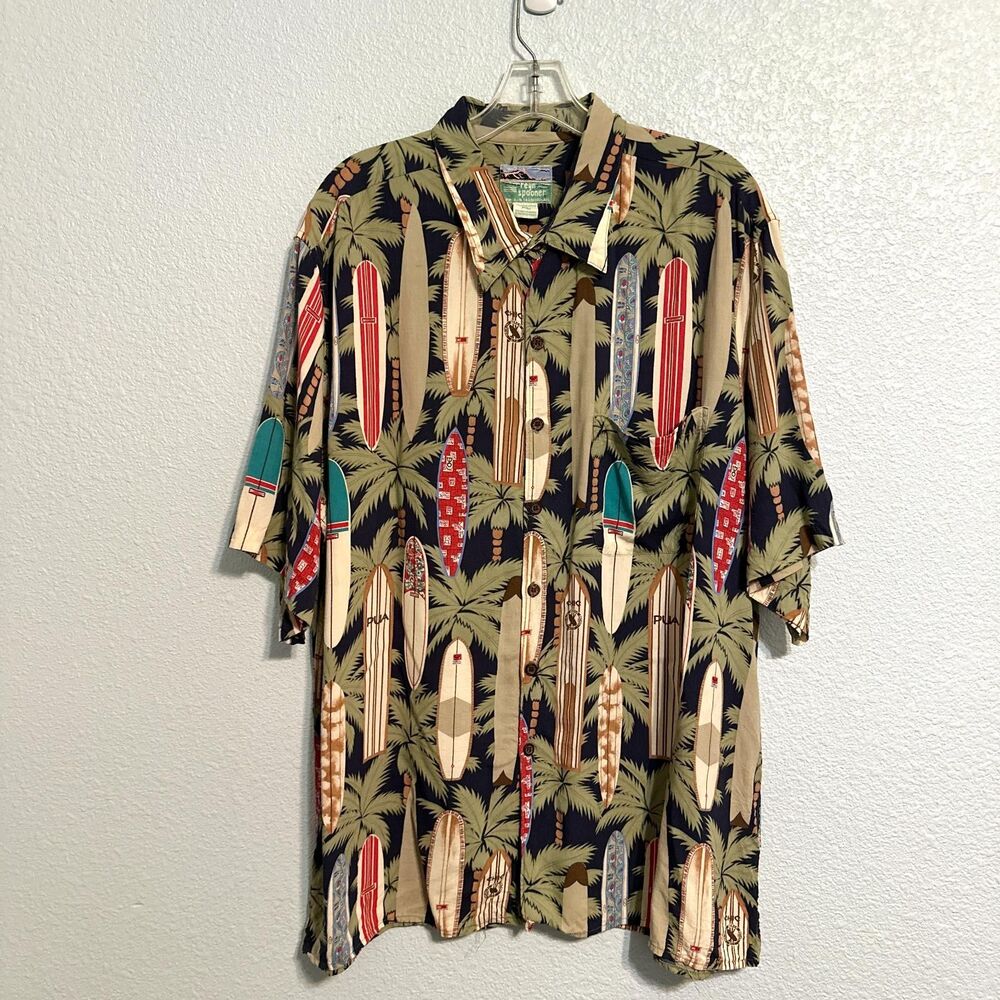 Reyn Spooner Shirt Men XL Multicolor Button-Up Short Sleeve Surfboard Print - Picture 4 of 11